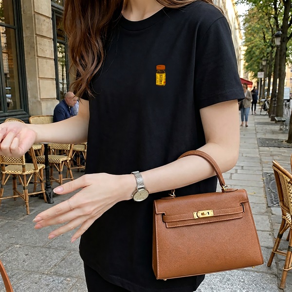 正露丸ボトルＴシャツ1(ブラック-S)